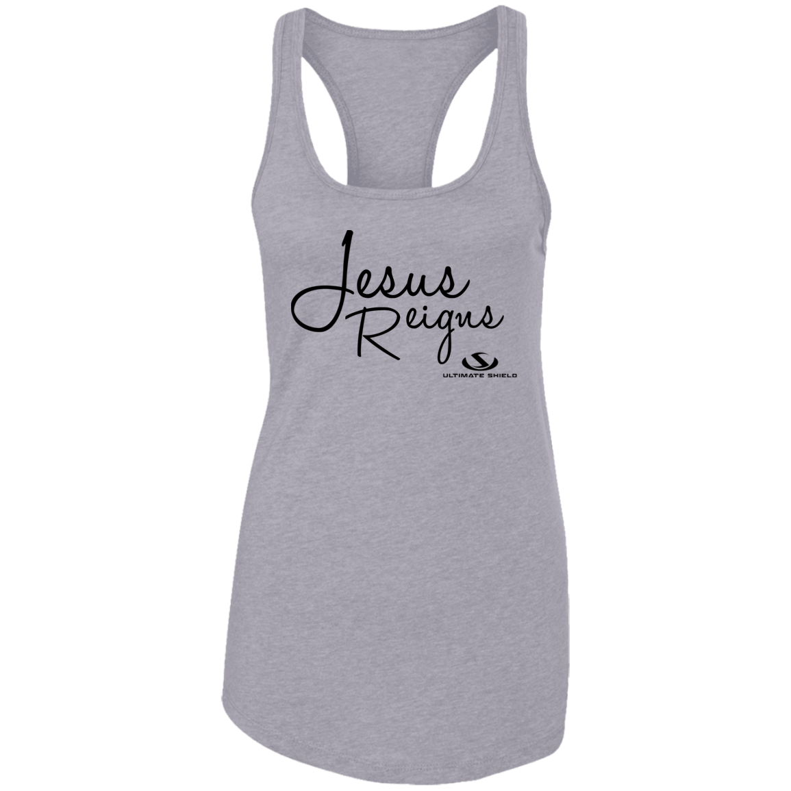 JESUS REIGNS  Ladies Ideal Racerback Tank