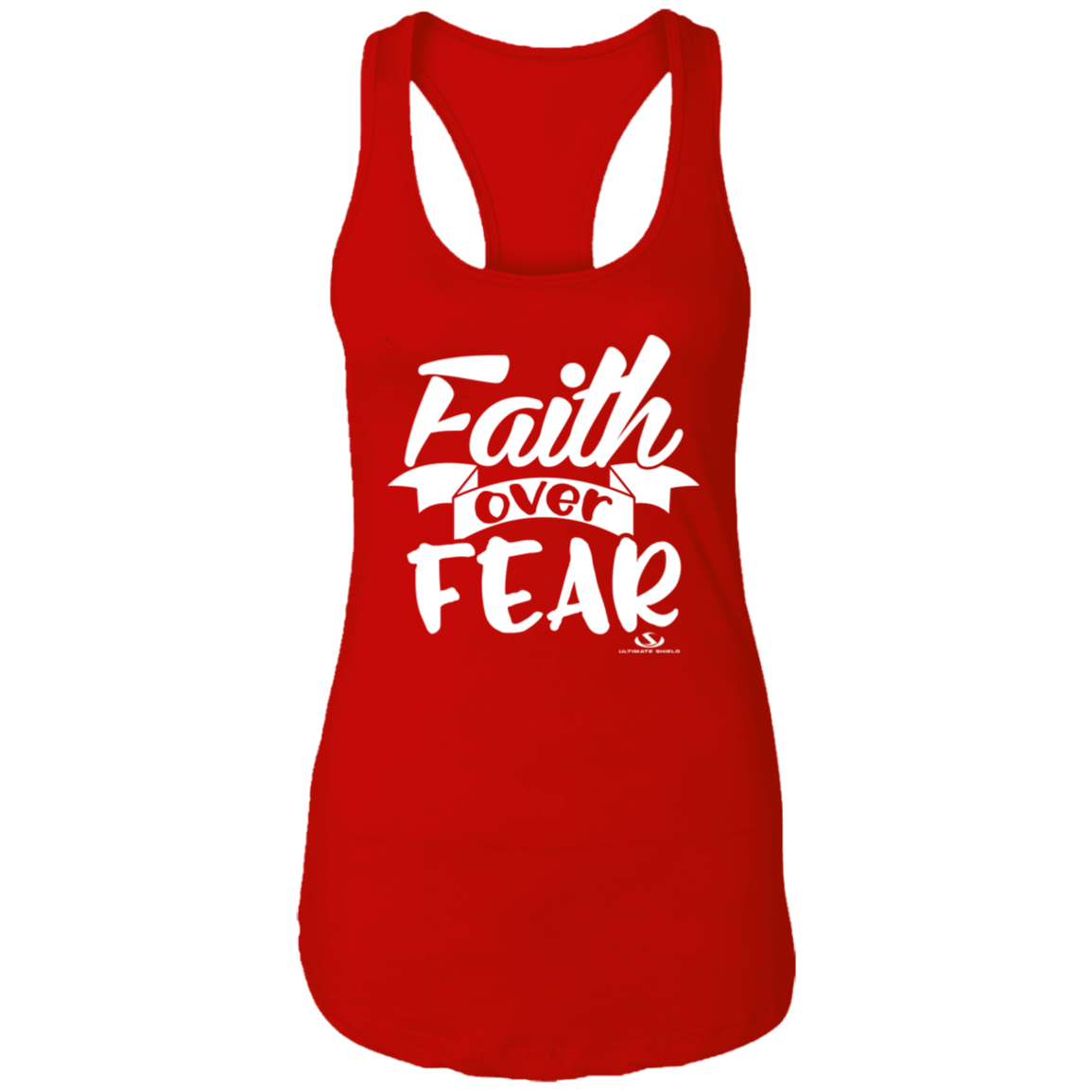 FAITH OVER FEAR  Ladies Ideal Racerback Tank