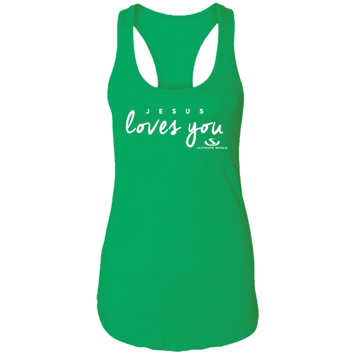 JESUS LOVES  YOU Ladies Ideal Racerback Tank