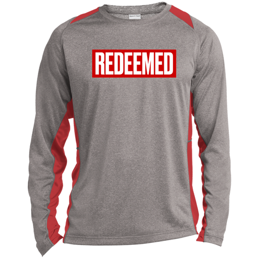 REDEEMED Long Sleeve Heather Colorblock Performance Tee