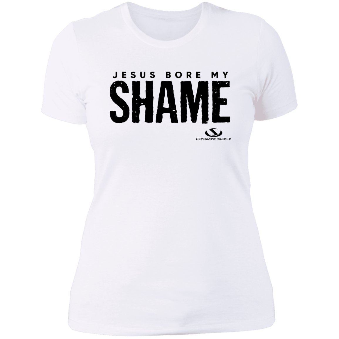 JESUS BORE MY SHAME  Ladies' Boyfriend T-Shirt