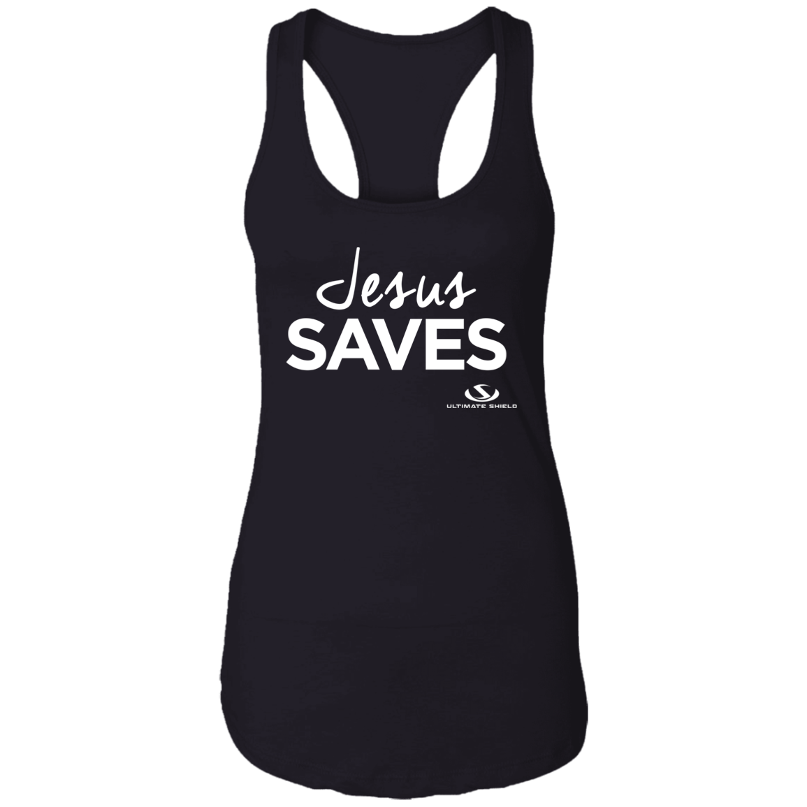 JESUS SAVES  Ladies Ideal Racerback Tank