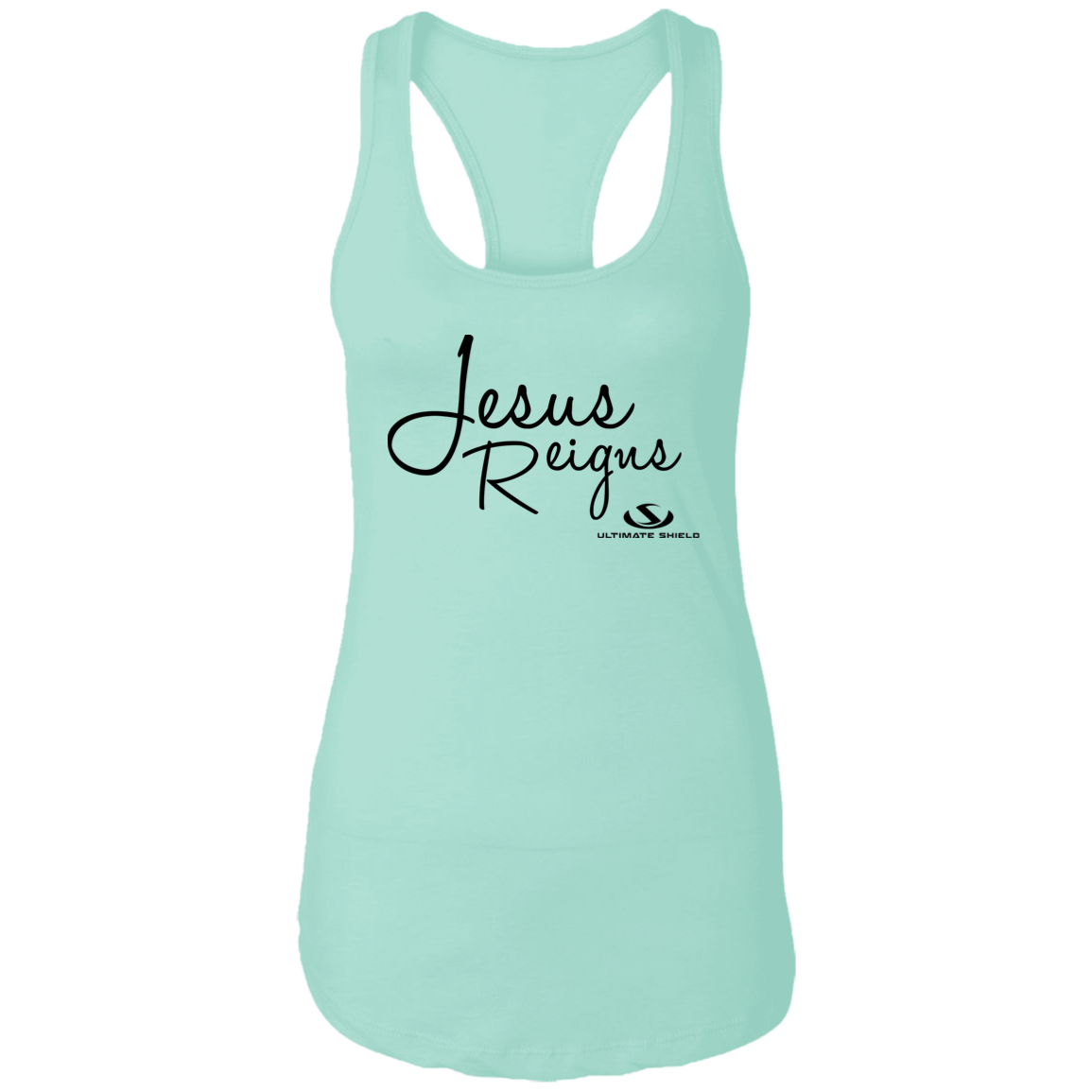 JESUS REIGNS  Ladies Ideal Racerback Tank