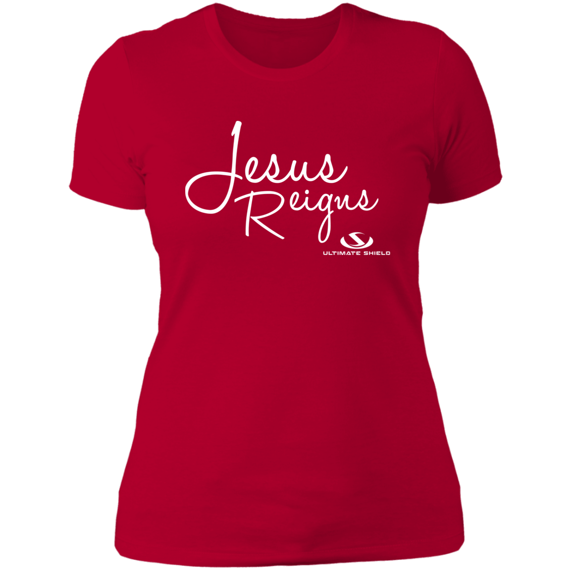 JESUS REIGNS  Ladies' Boyfriend T-Shirt