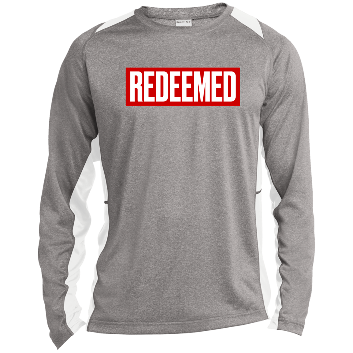 REDEEMED Long Sleeve Heather Colorblock Performance Tee