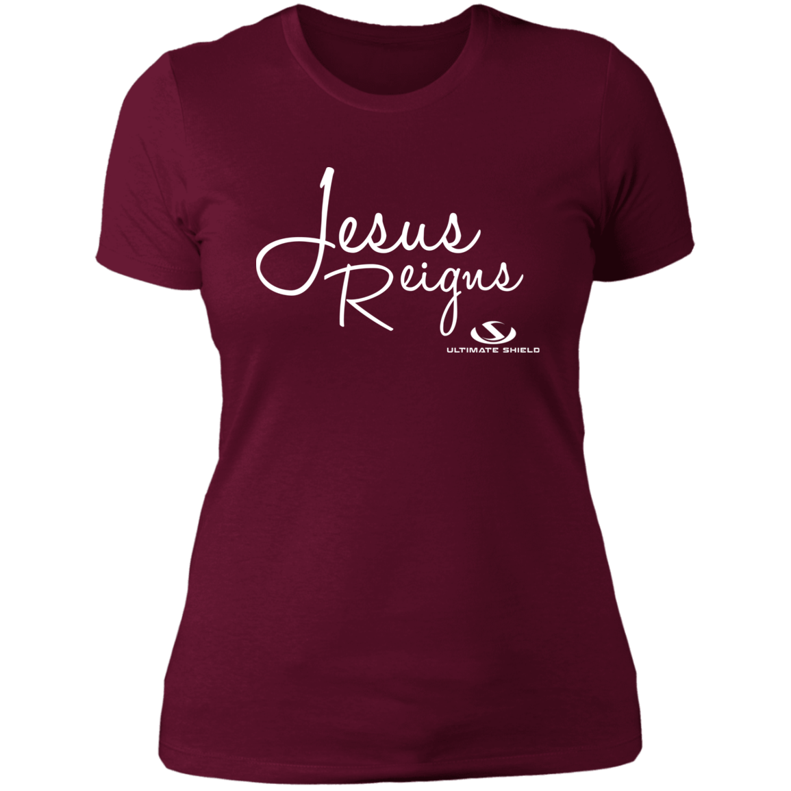 JESUS REIGNS  Ladies' Boyfriend T-Shirt