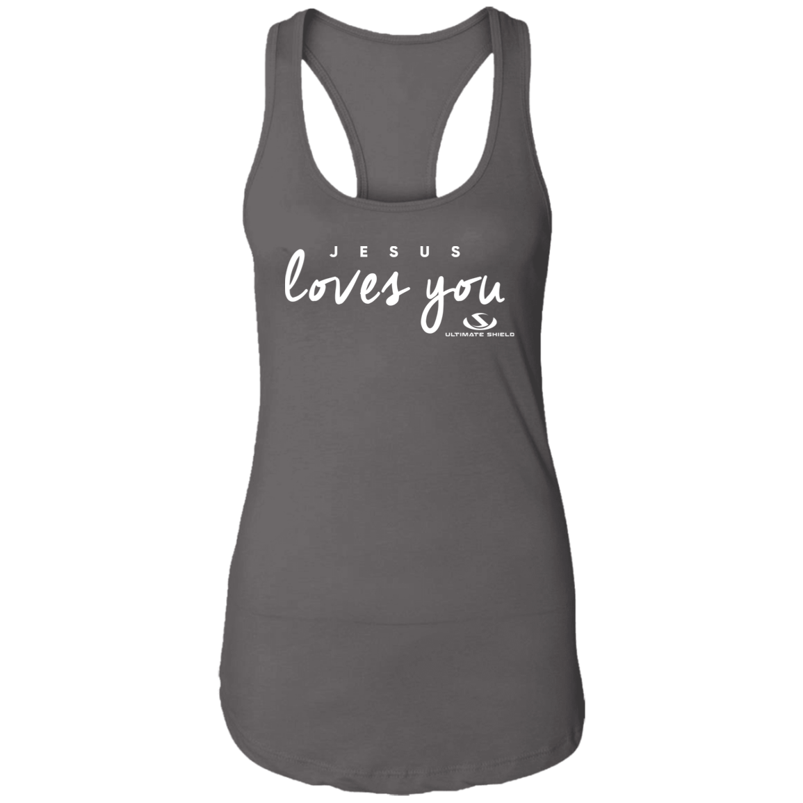 JESUS LOVES  YOU Ladies Ideal Racerback Tank