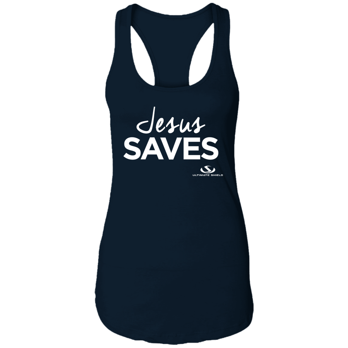 JESUS SAVES  Ladies Ideal Racerback Tank