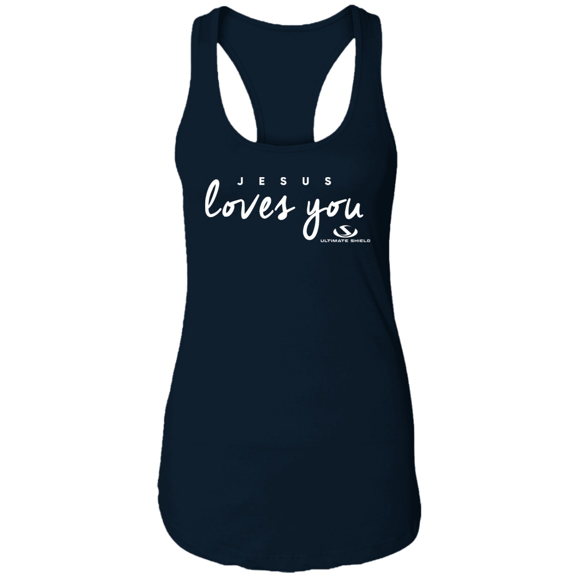 JESUS LOVES  YOU Ladies Ideal Racerback Tank