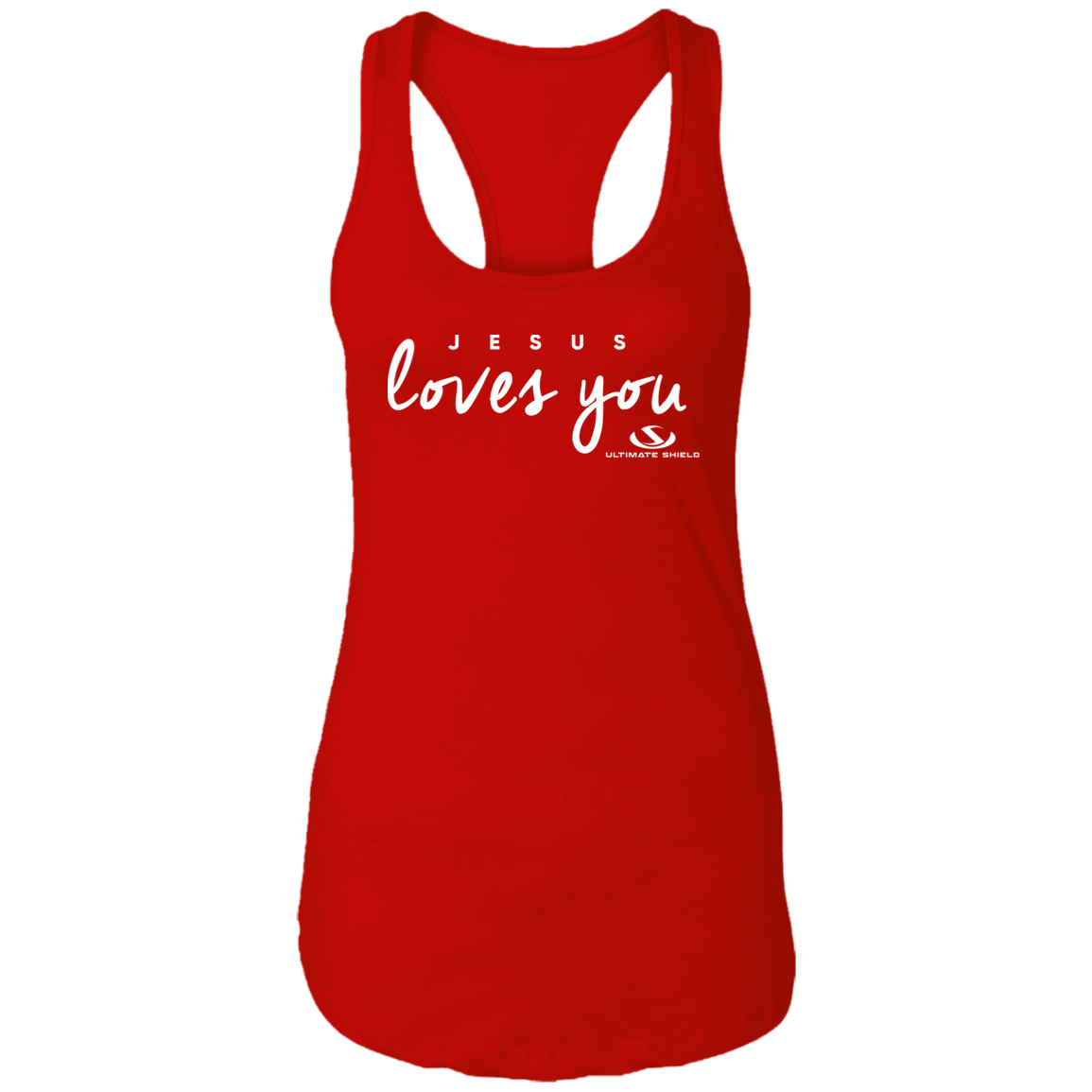 JESUS LOVES  YOU Ladies Ideal Racerback Tank